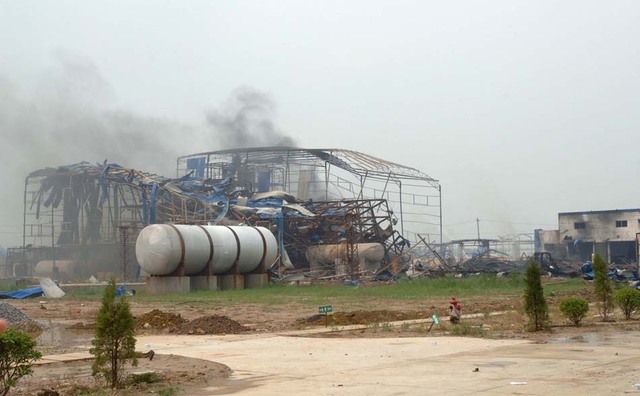 江苏射阳氟源化工厂爆炸变乱